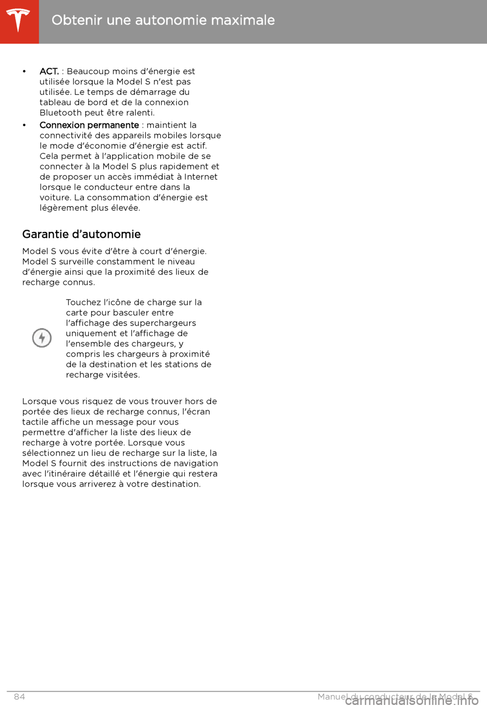 TESLA MODEL S 2020 Manuel du propriétaire (in French) TESLA MODEL S 2020 Manuel du propriétaire (in French)