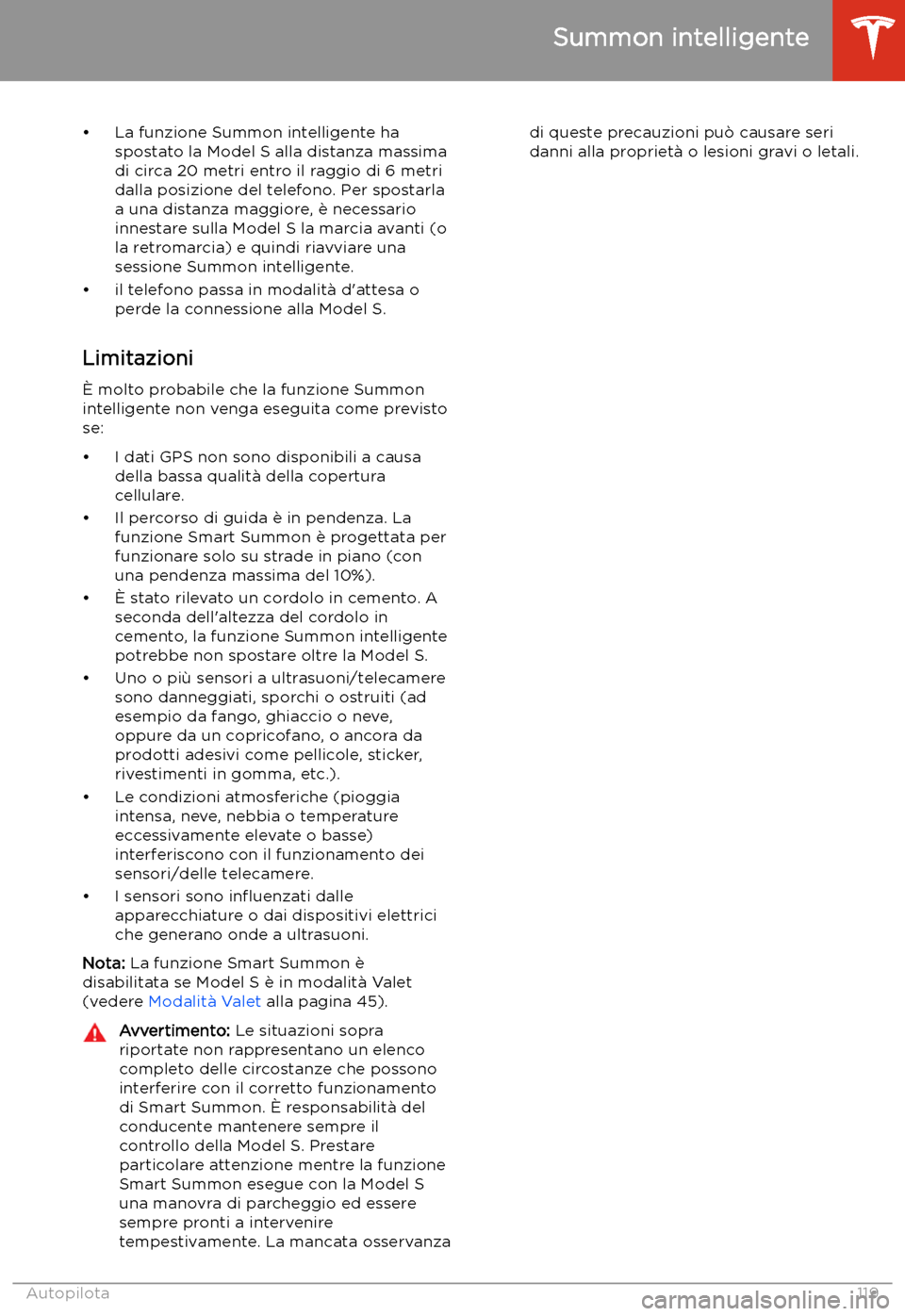 TESLA MODEL S 2020 Manuale del proprietario (in Italian) TESLA MODEL S 2020 Manuale del proprietario (in Italian)