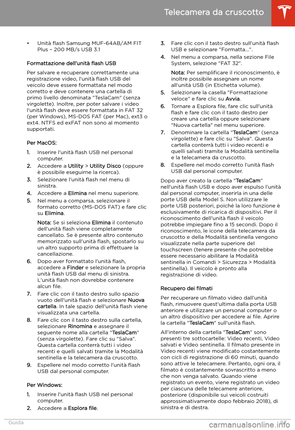 TESLA MODEL S 2020 Manuale del proprietario (in Italian) TESLA MODEL S 2020 Manuale del proprietario (in Italian)