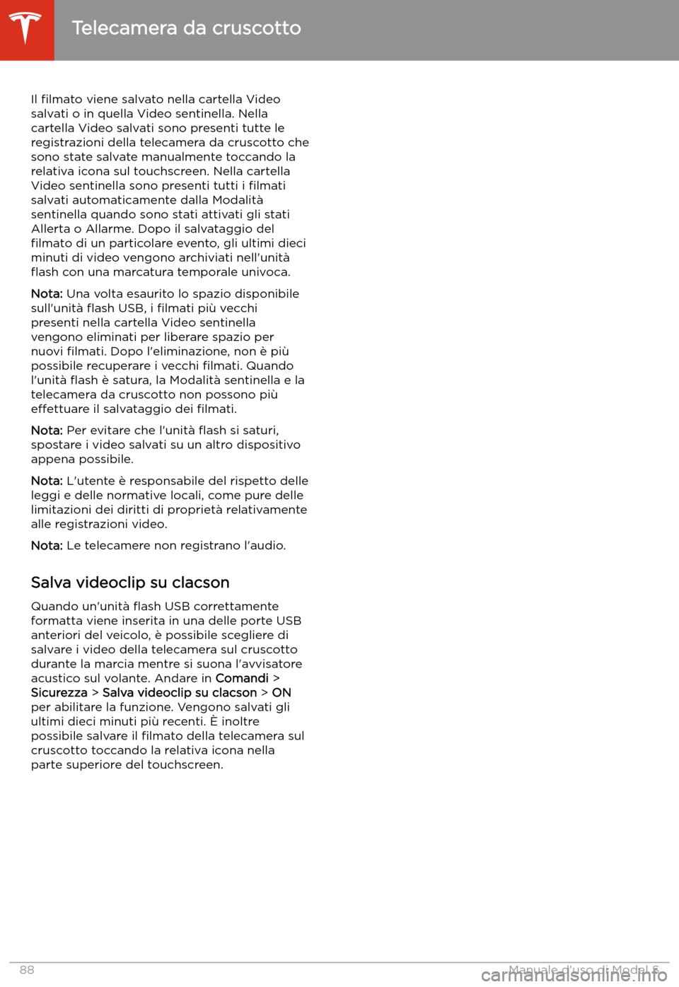 TESLA MODEL S 2020 Manuale del proprietario (in Italian) Il TESLA MODEL S 2020 Manuale del proprietario (in Italian) Il