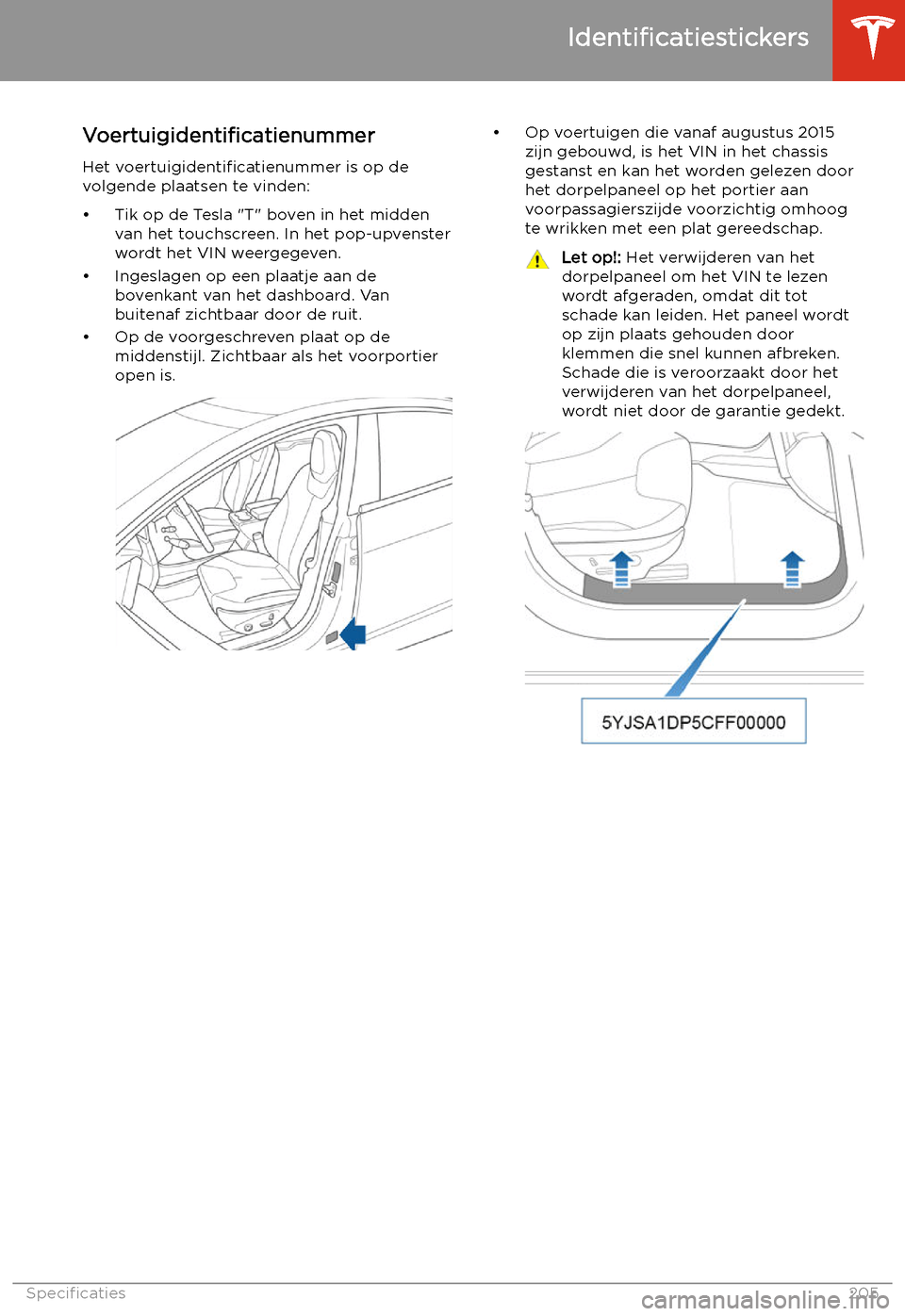 TESLA MODEL S 2020  Handleiding (in Dutch) Speci