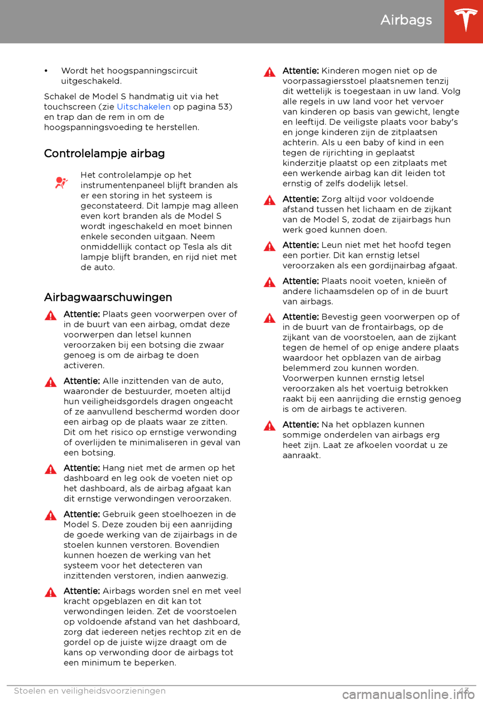 TESLA MODEL S 2020  Handleiding (in Dutch) 