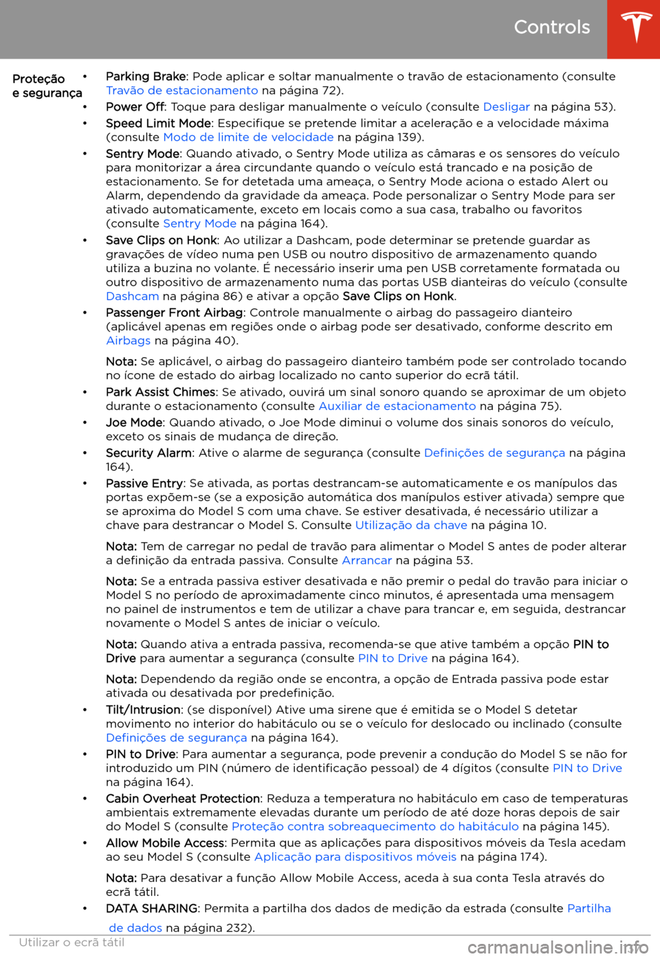 TESLA MODEL S 2020 Manual do proprietário (in Portuguese) Prote TESLA MODEL S 2020 Manual do proprietário (in Portuguese) Prote