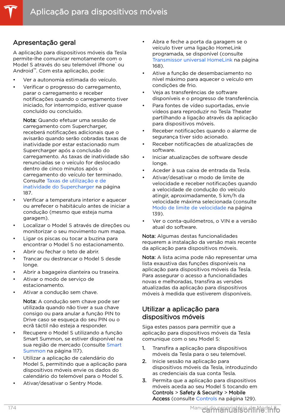 TESLA MODEL S 2020 Manual do proprietário (in Portuguese) Aplica TESLA MODEL S 2020 Manual do proprietário (in Portuguese) Aplica