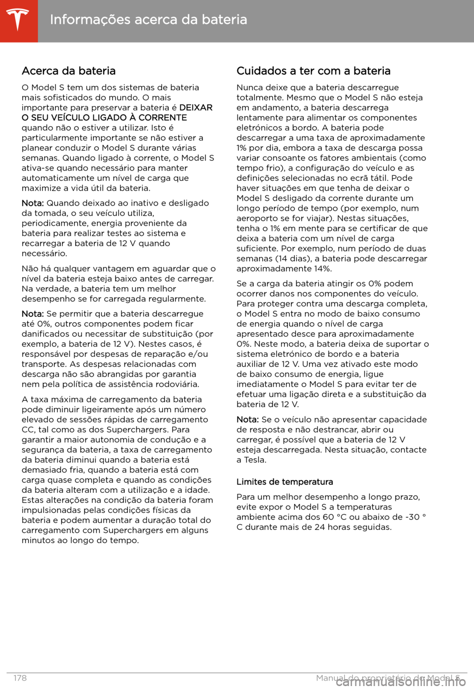 TESLA MODEL S 2020 Manual do proprietário (in Portuguese) Informa TESLA MODEL S 2020 Manual do proprietário (in Portuguese) Informa