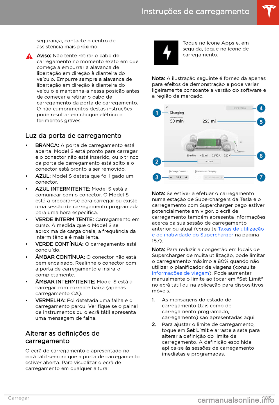 TESLA MODEL S 2020 Manual do proprietário (in Portuguese) seguran TESLA MODEL S 2020 Manual do proprietário (in Portuguese) seguran