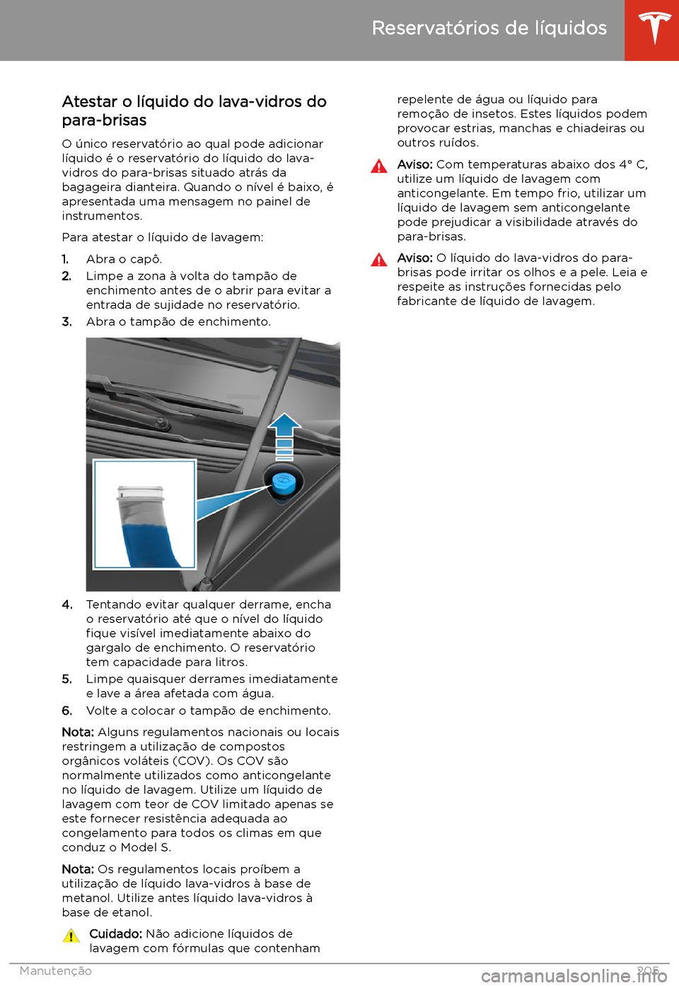 TESLA MODEL S 2020 Manual do proprietário (in Portuguese) Atestar o l TESLA MODEL S 2020 Manual do proprietário (in Portuguese) Atestar o l