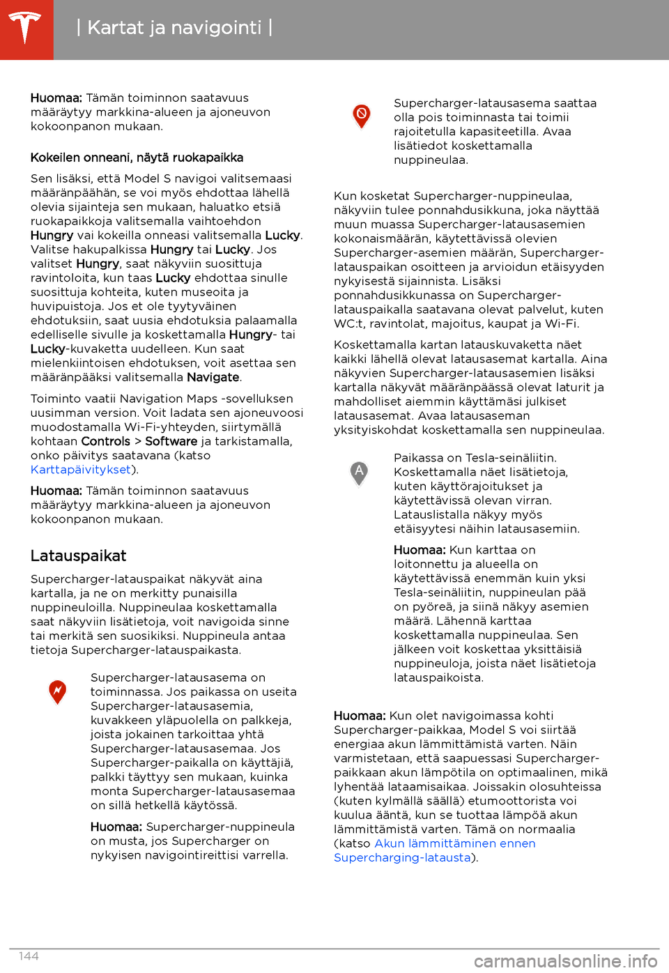 TESLA MODEL S 2020  Omistajan käsikirja (in Finnish) Huomaa: T