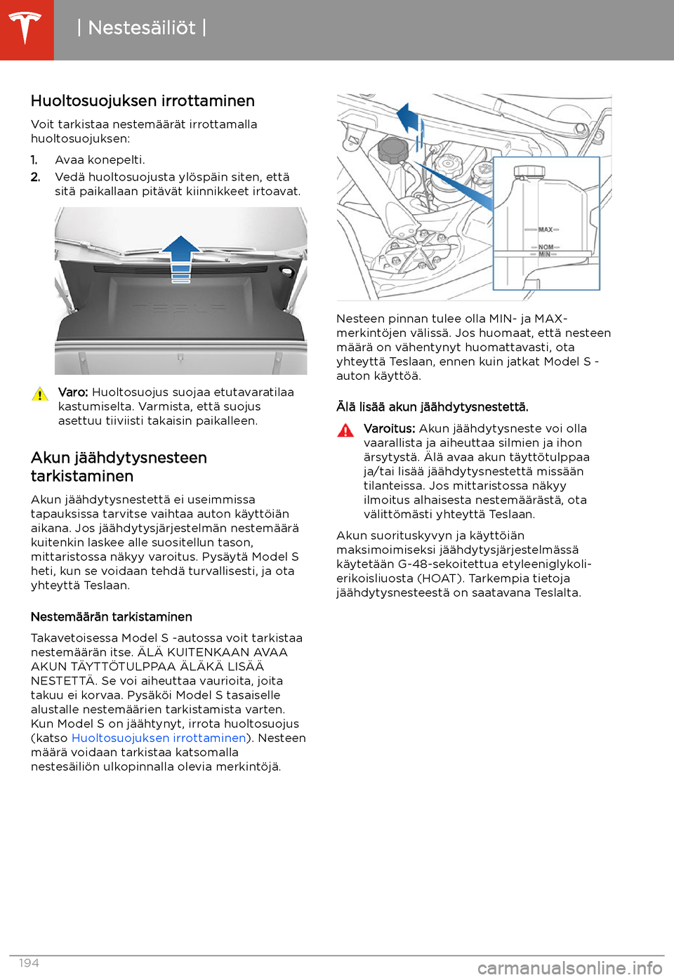 TESLA MODEL S 2020  Omistajan käsikirja (in Finnish) Nestes