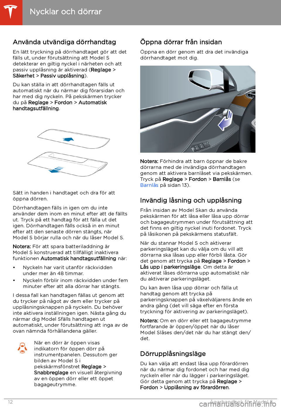 TESLA MODEL S 2020 Ägarmanual (in Swedish) Anv TESLA MODEL S 2020 Ägarmanual (in Swedish) Anv