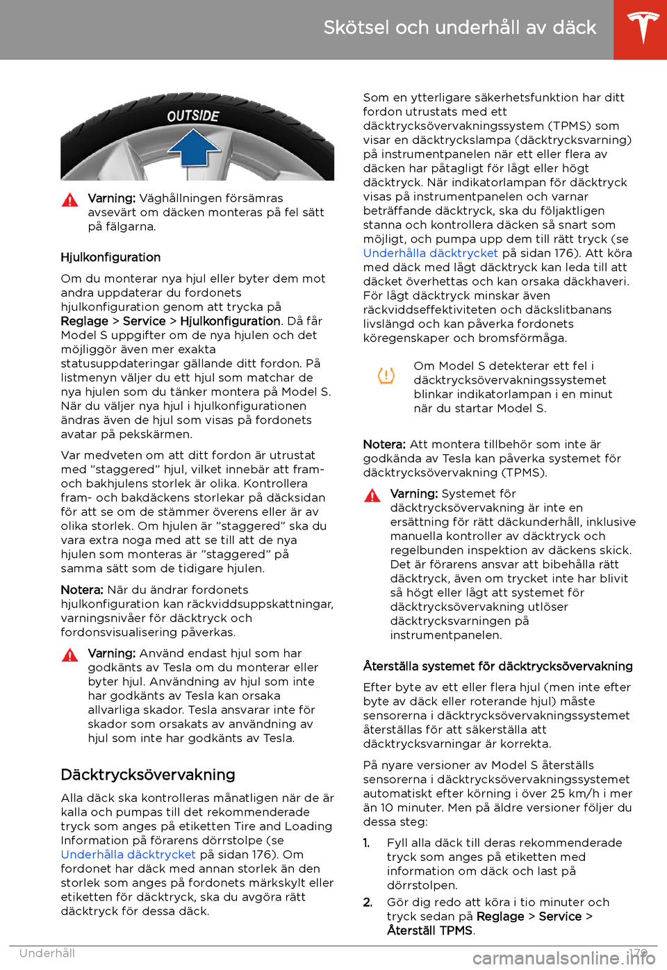 TESLA MODEL S 2020 Ägarmanual (in Swedish) Varning: V TESLA MODEL S 2020 Ägarmanual (in Swedish) Varning: V