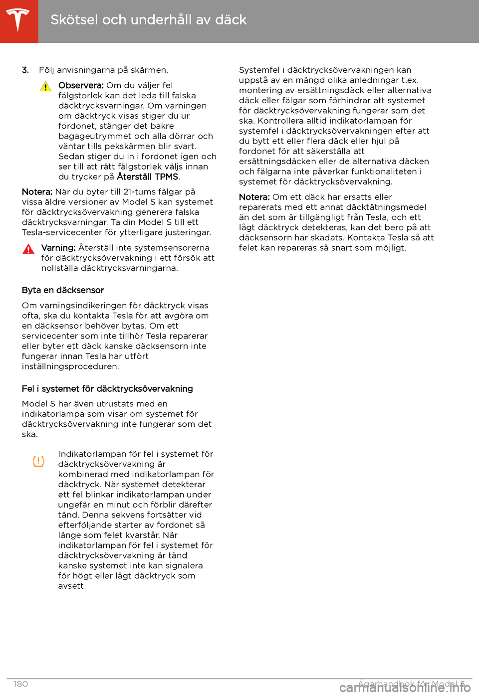 TESLA MODEL S 2020 Ägarmanual (in Swedish) 3.F TESLA MODEL S 2020 Ägarmanual (in Swedish) 3.F