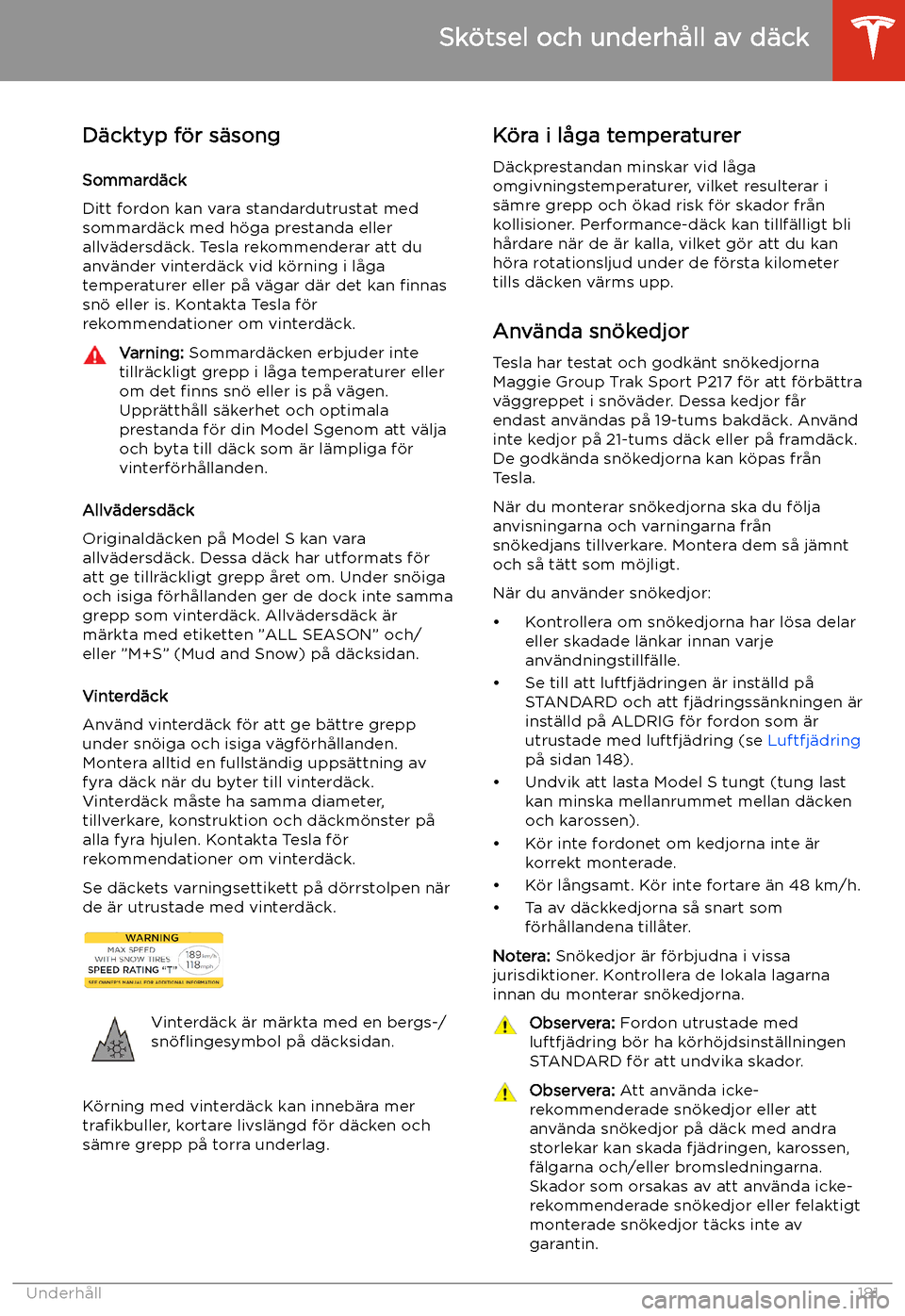 TESLA MODEL S 2020 Ägarmanual (in Swedish) D TESLA MODEL S 2020 Ägarmanual (in Swedish) D