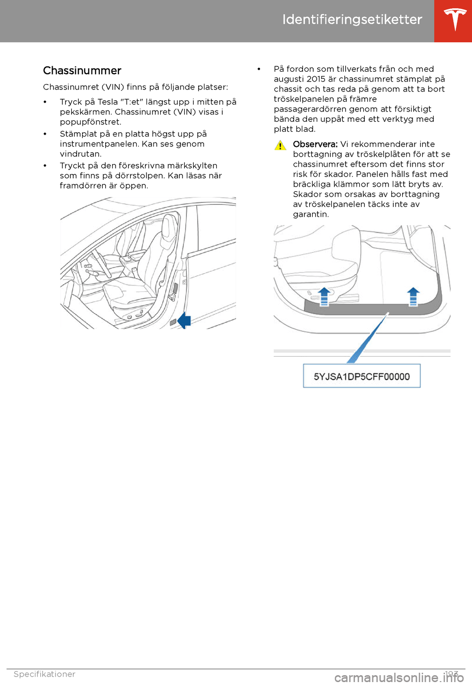 TESLA MODEL S 2020 Ägarmanual (in Swedish) Speci TESLA MODEL S 2020 Ägarmanual (in Swedish) Speci