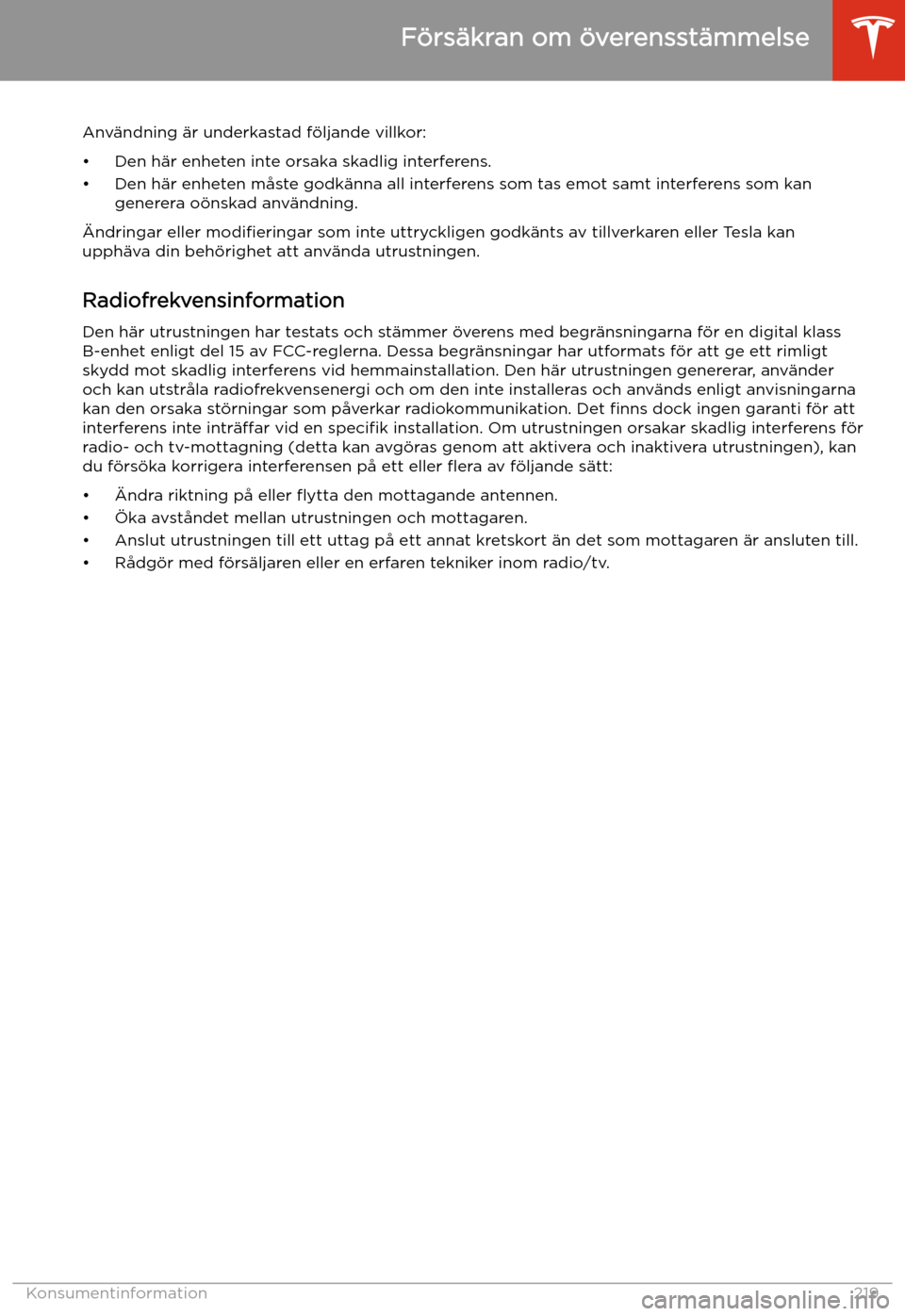 TESLA MODEL S 2020 Ägarmanual (in Swedish) Anv TESLA MODEL S 2020 Ägarmanual (in Swedish) Anv