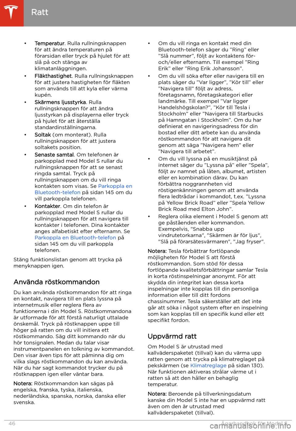 TESLA MODEL S 2020 Ägarmanual (in Swedish) TESLA MODEL S 2020 Ägarmanual (in Swedish)