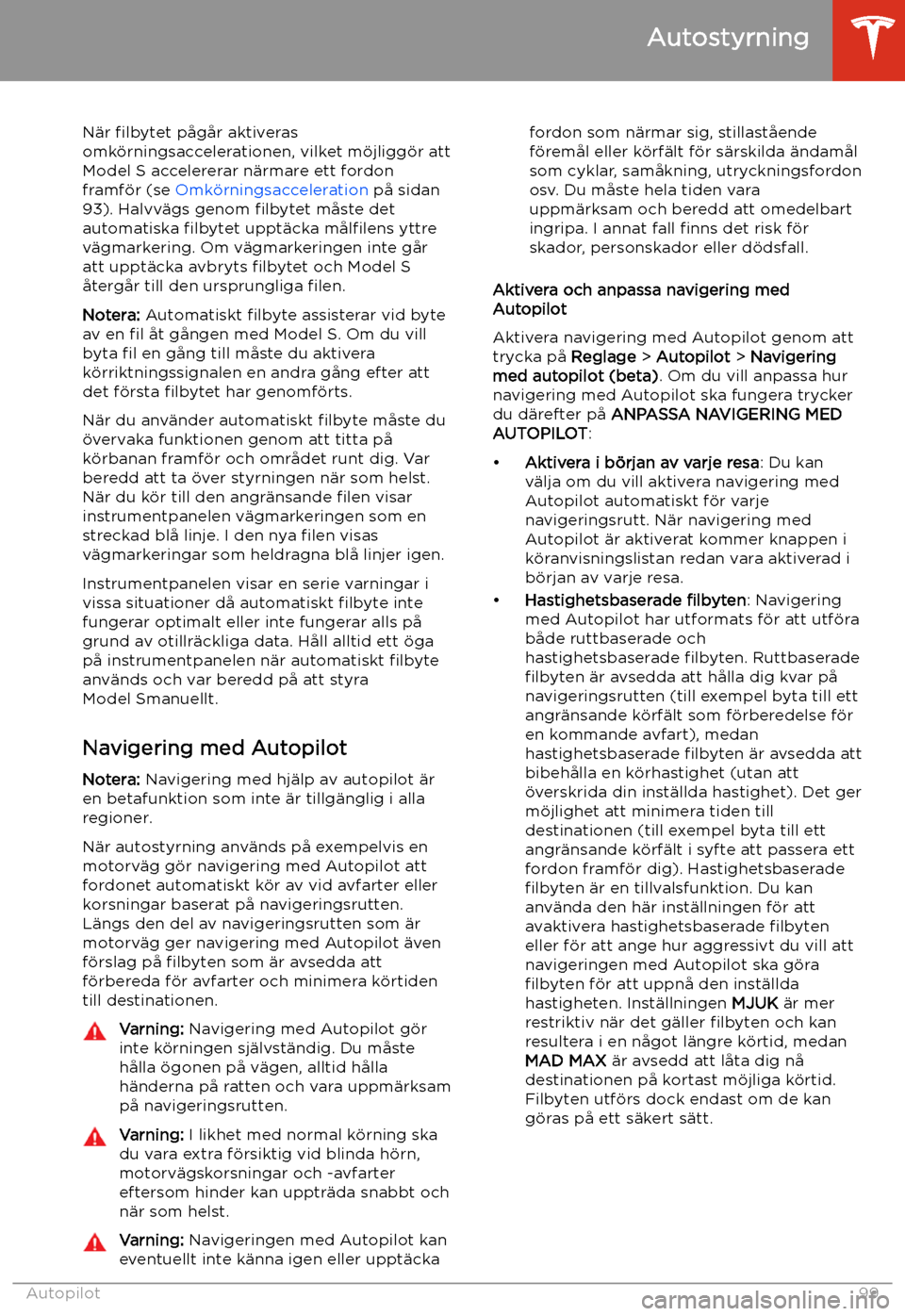TESLA MODEL S 2020 Ägarmanual (in Swedish) N TESLA MODEL S 2020 Ägarmanual (in Swedish) N