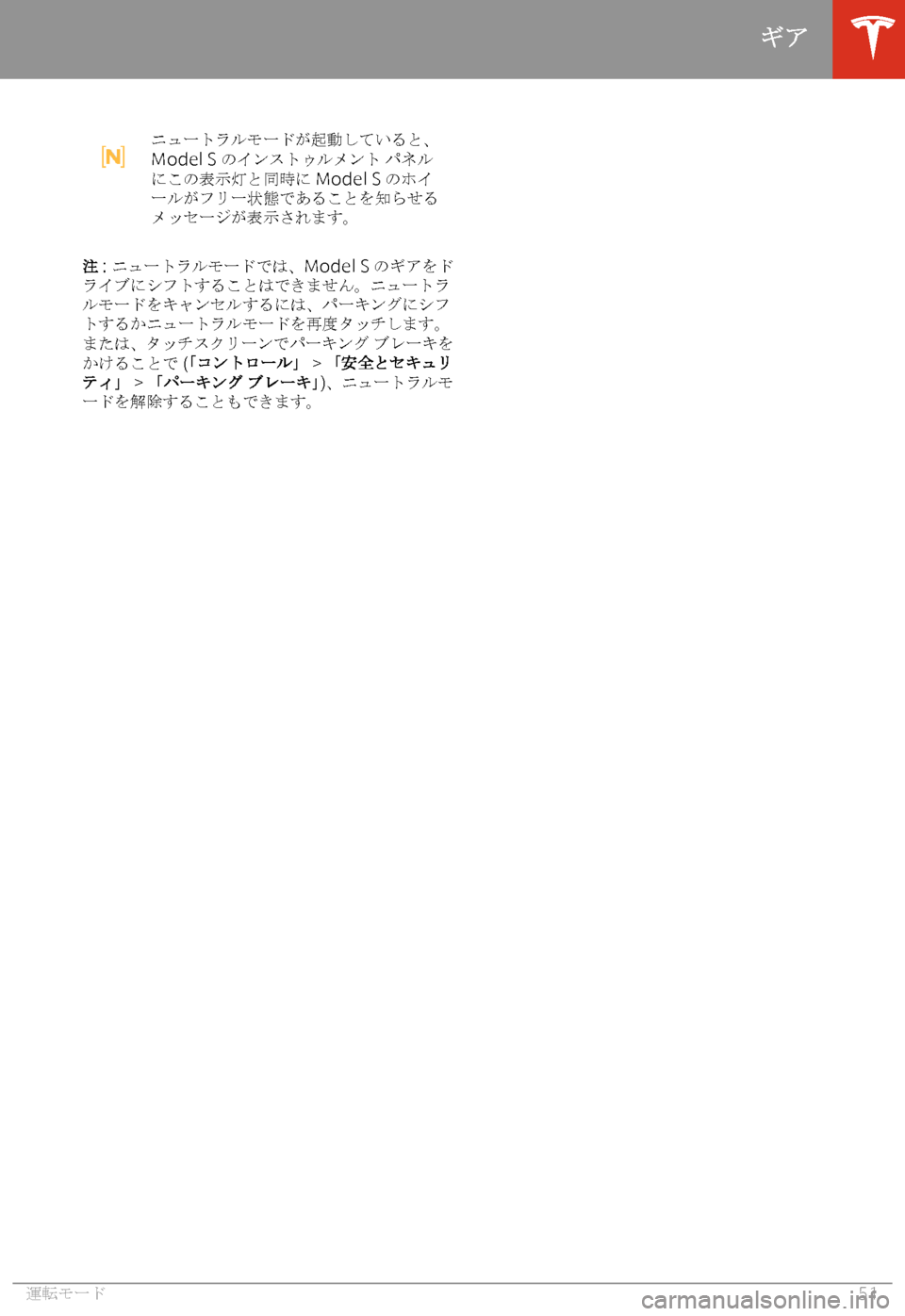 TESLA MODEL S 2020  取扱説明書 (in Japanese) 