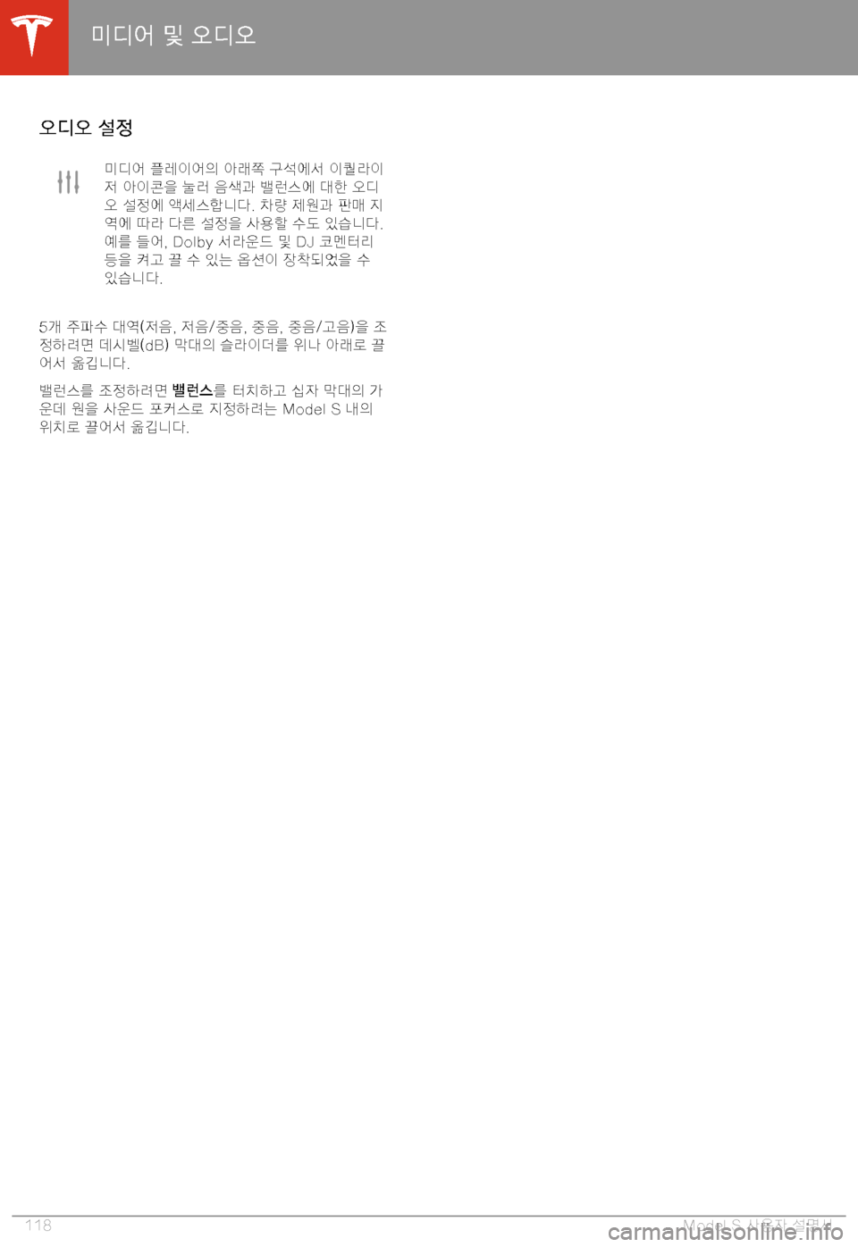 TESLA MODEL S 2020  사용자 가이드 (in Korean) A+1A� 7A>21