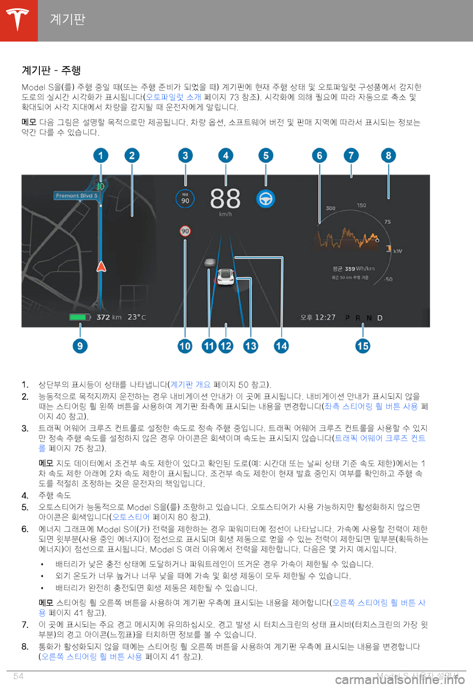 TESLA MODEL S 2020  사용자 가이드 (in Korean) "
