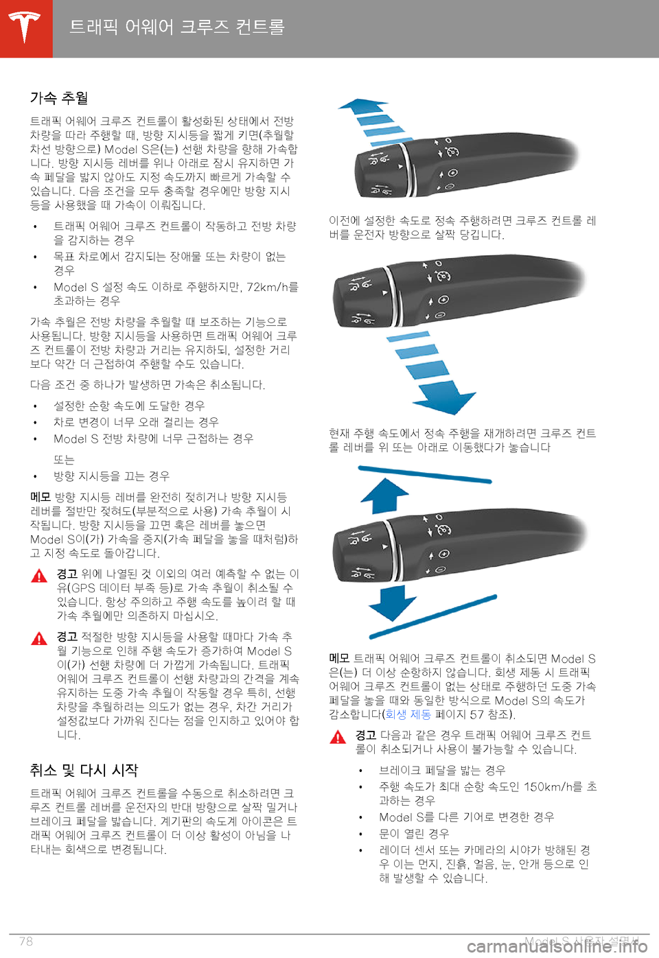 TESLA MODEL S 2020  사용자 가이드 (in Korean) "�7