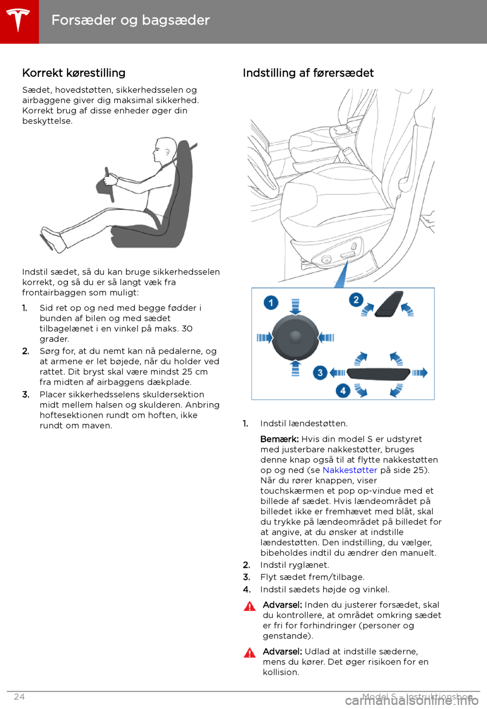 TESLA MODEL S 2019  Instruktionsbog (in Danish) S