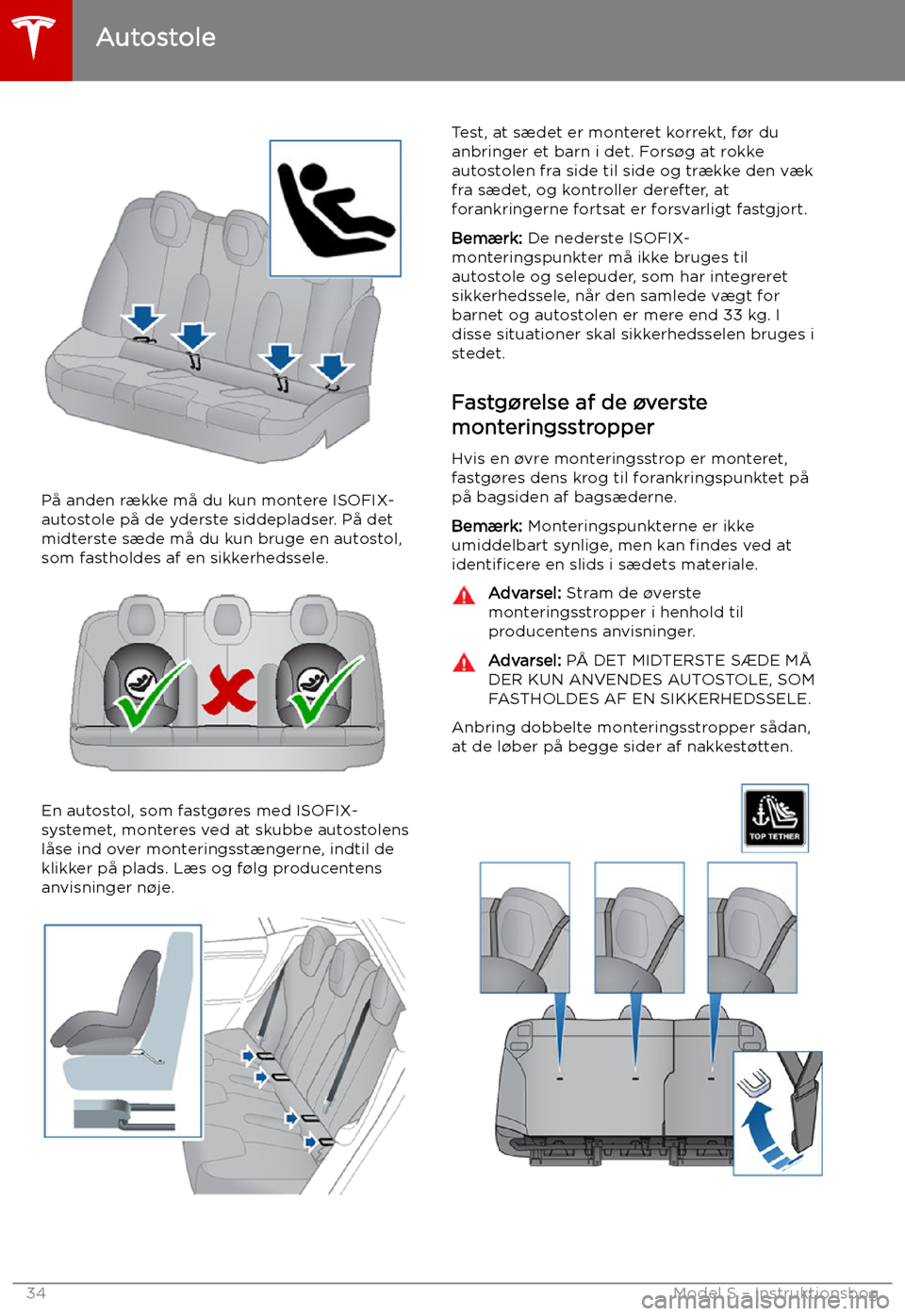 TESLA MODEL S 2019  Instruktionsbog (in Danish) P