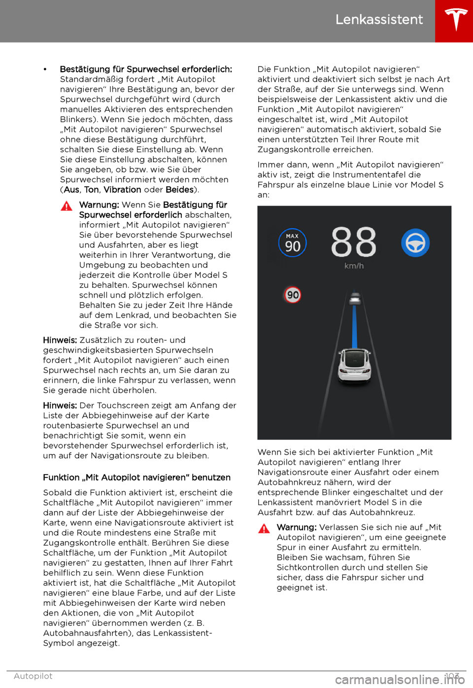 TESLA MODEL S 2019 Betriebsanleitung (in German) TESLA MODEL S 2019 Betriebsanleitung (in German)
