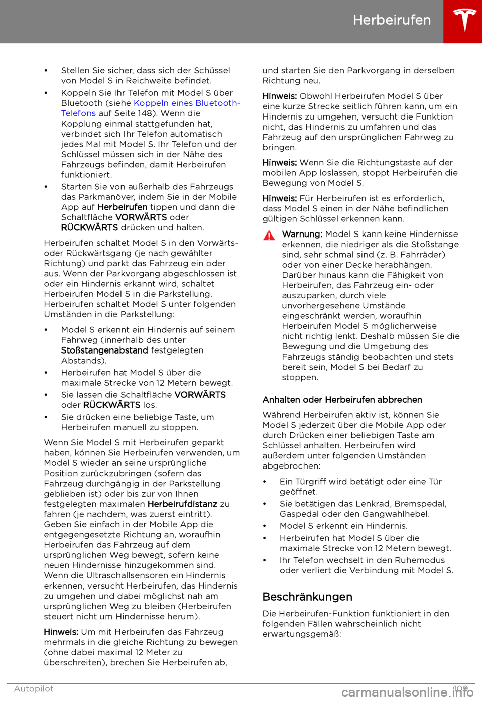 TESLA MODEL S 2019 Betriebsanleitung (in German) TESLA MODEL S 2019 Betriebsanleitung (in German)