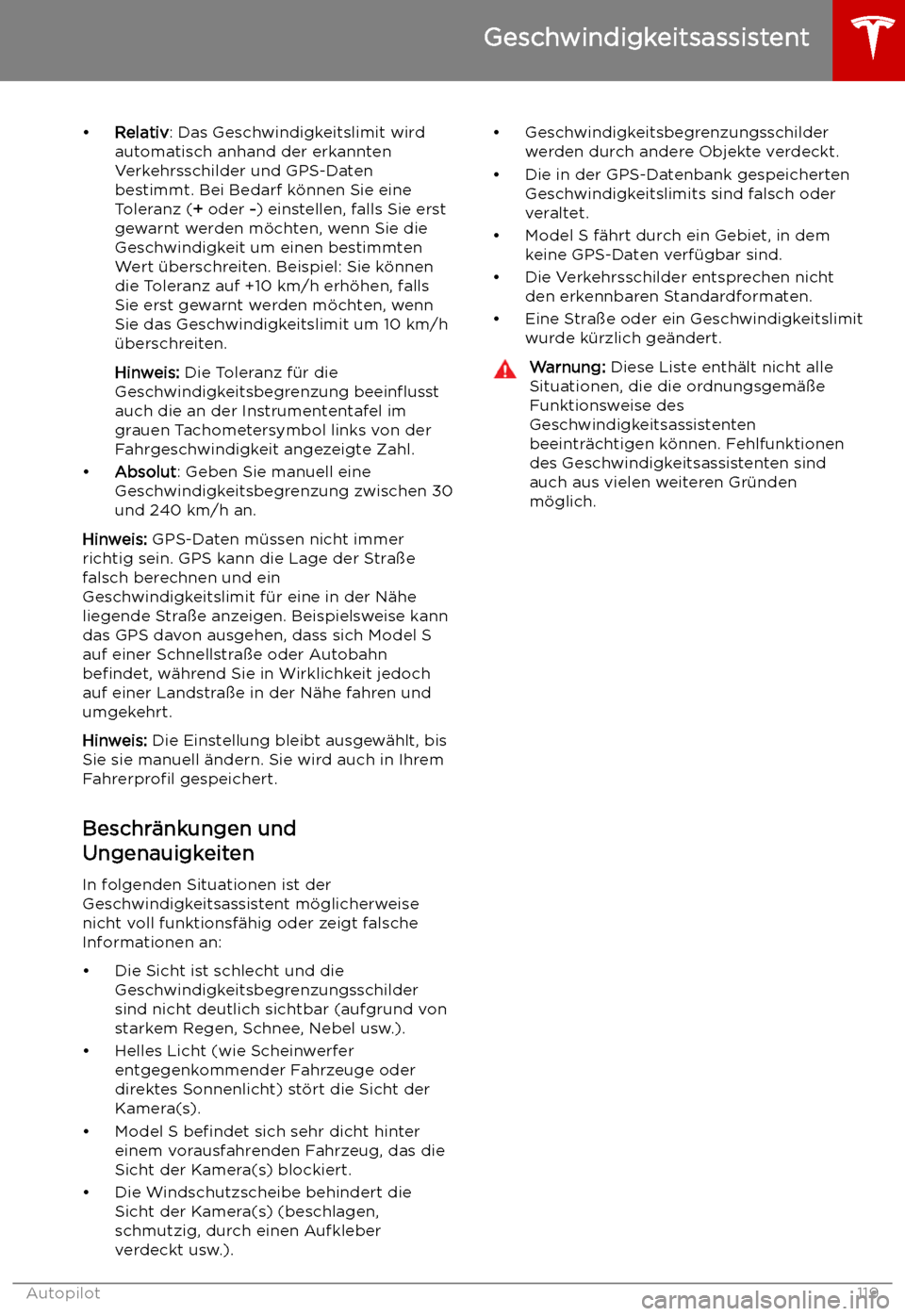 TESLA MODEL S 2019 Betriebsanleitung (in German) TESLA MODEL S 2019 Betriebsanleitung (in German)