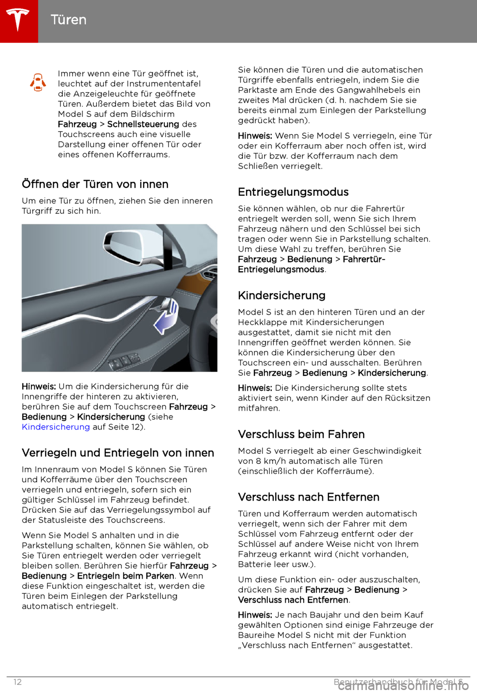 TESLA MODEL S 2019 Betriebsanleitung (in German) Immer wenn eine T TESLA MODEL S 2019 Betriebsanleitung (in German) Immer wenn eine T