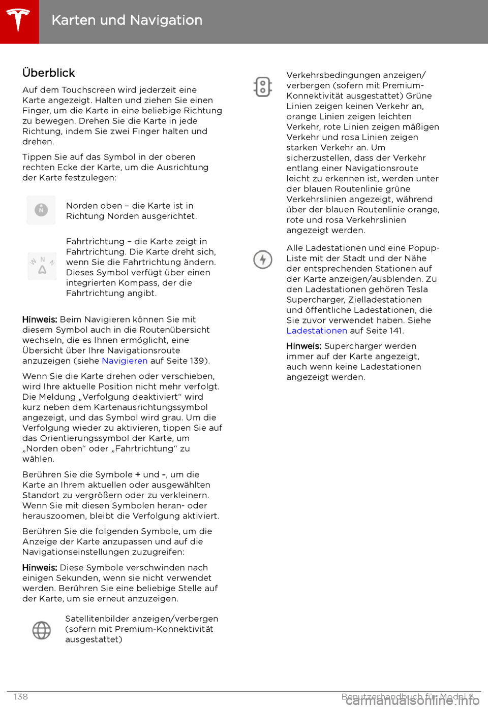 TESLA MODEL S 2019  Betriebsanleitung (in German) Karten und Navigation

