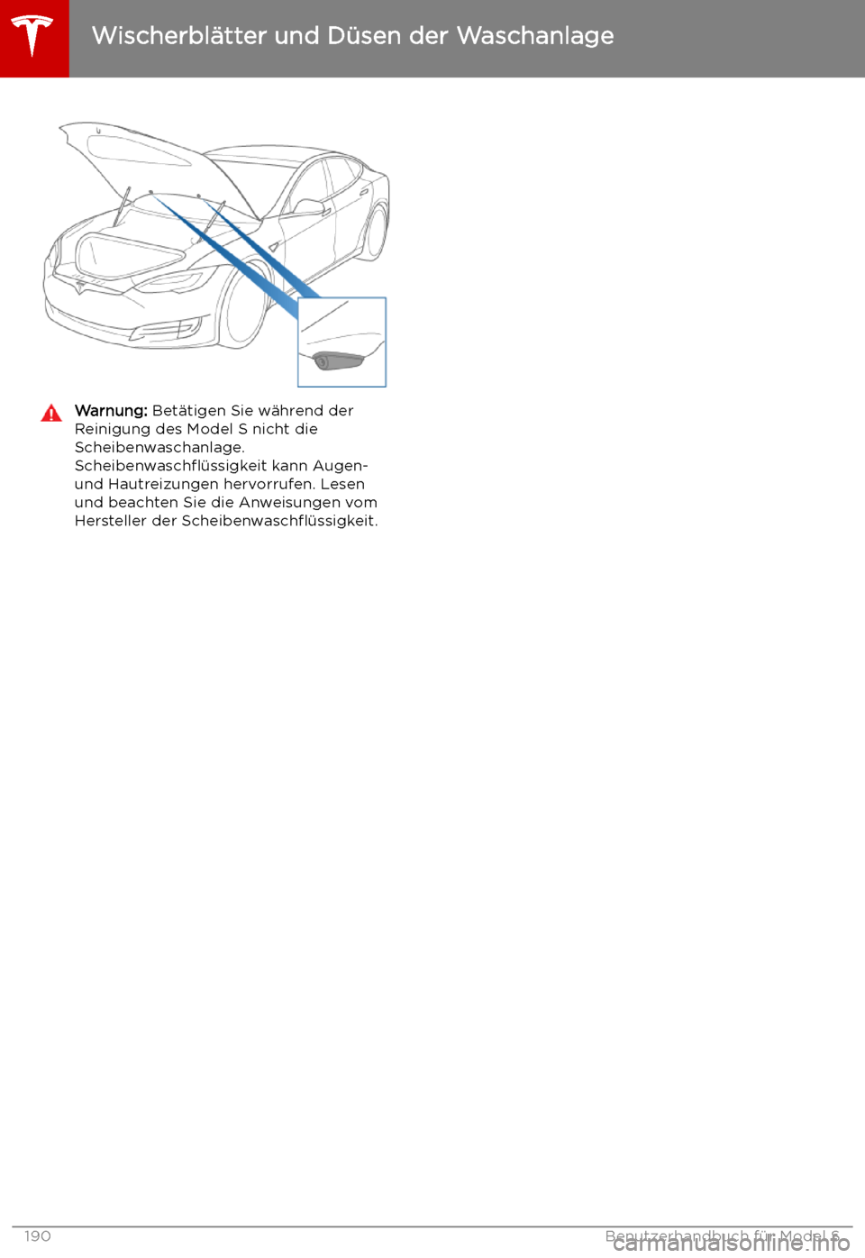TESLA MODEL S 2019  Betriebsanleitung (in German) Warnung: Bet