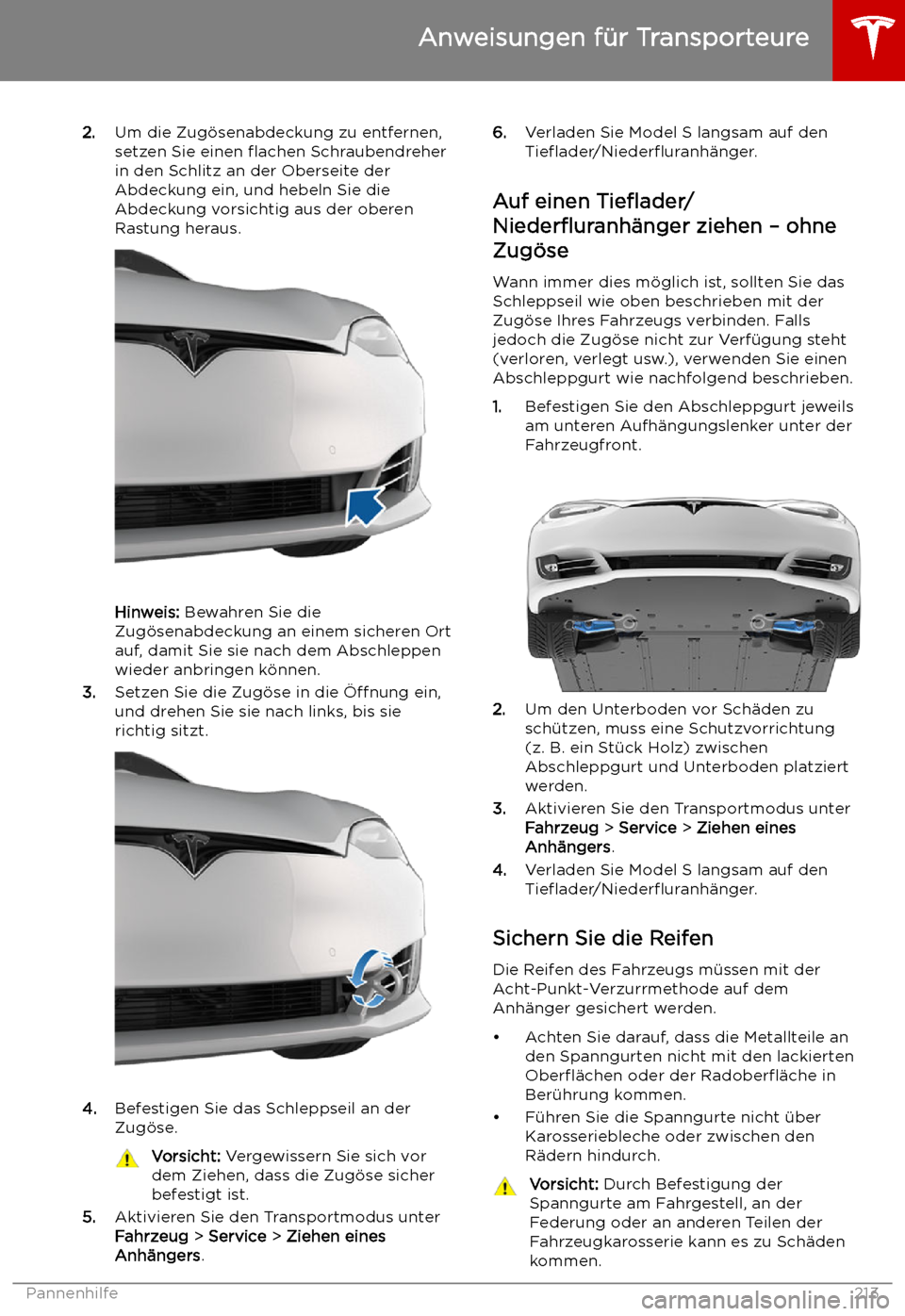 TESLA MODEL S 2019  Betriebsanleitung (in German) 2.Um die Zug