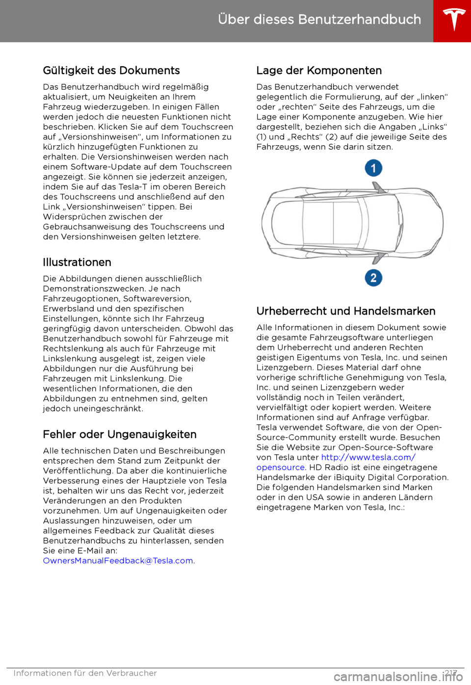 TESLA MODEL S 2019  Betriebsanleitung (in German) 