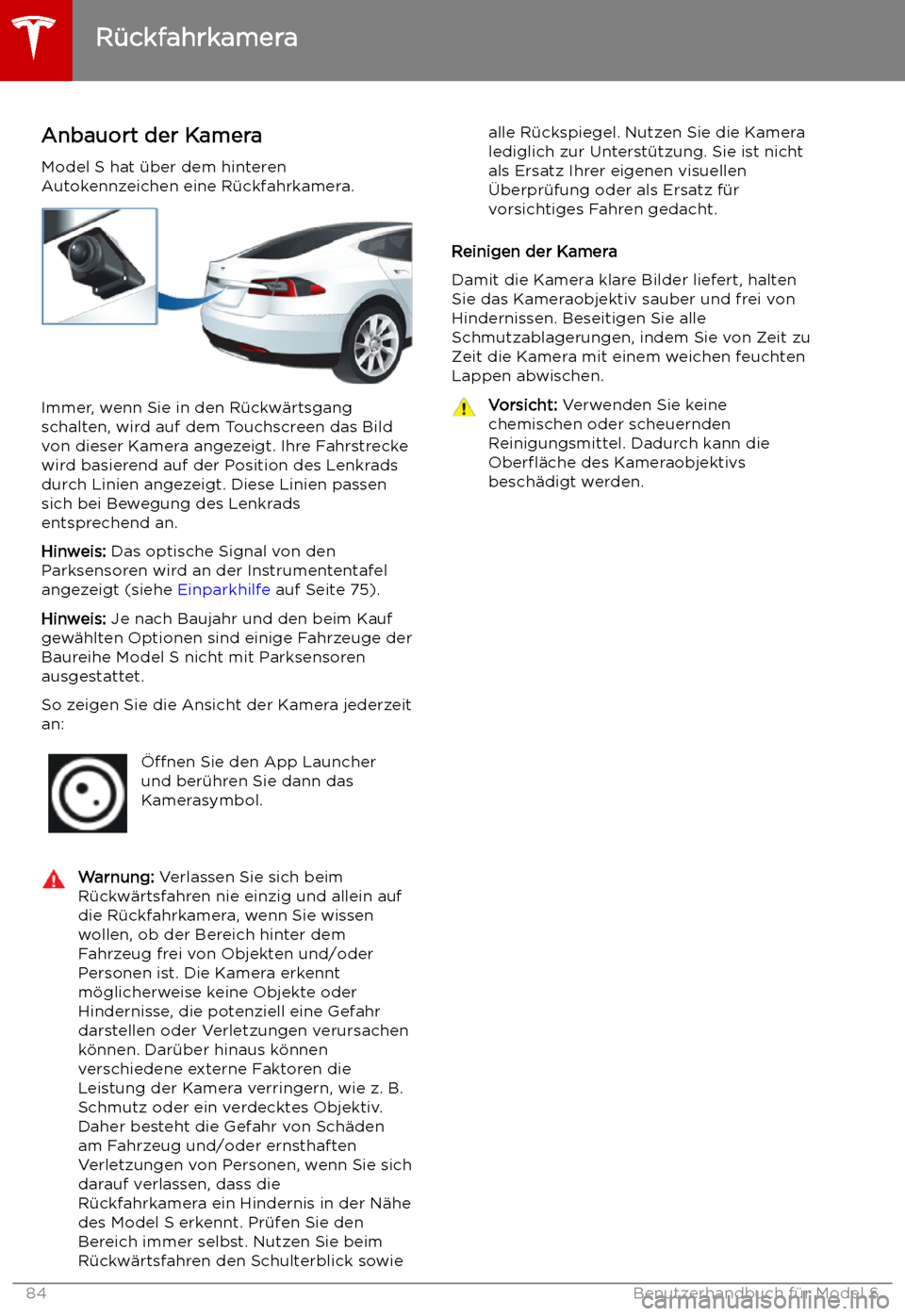 TESLA MODEL S 2019  Betriebsanleitung (in German) R