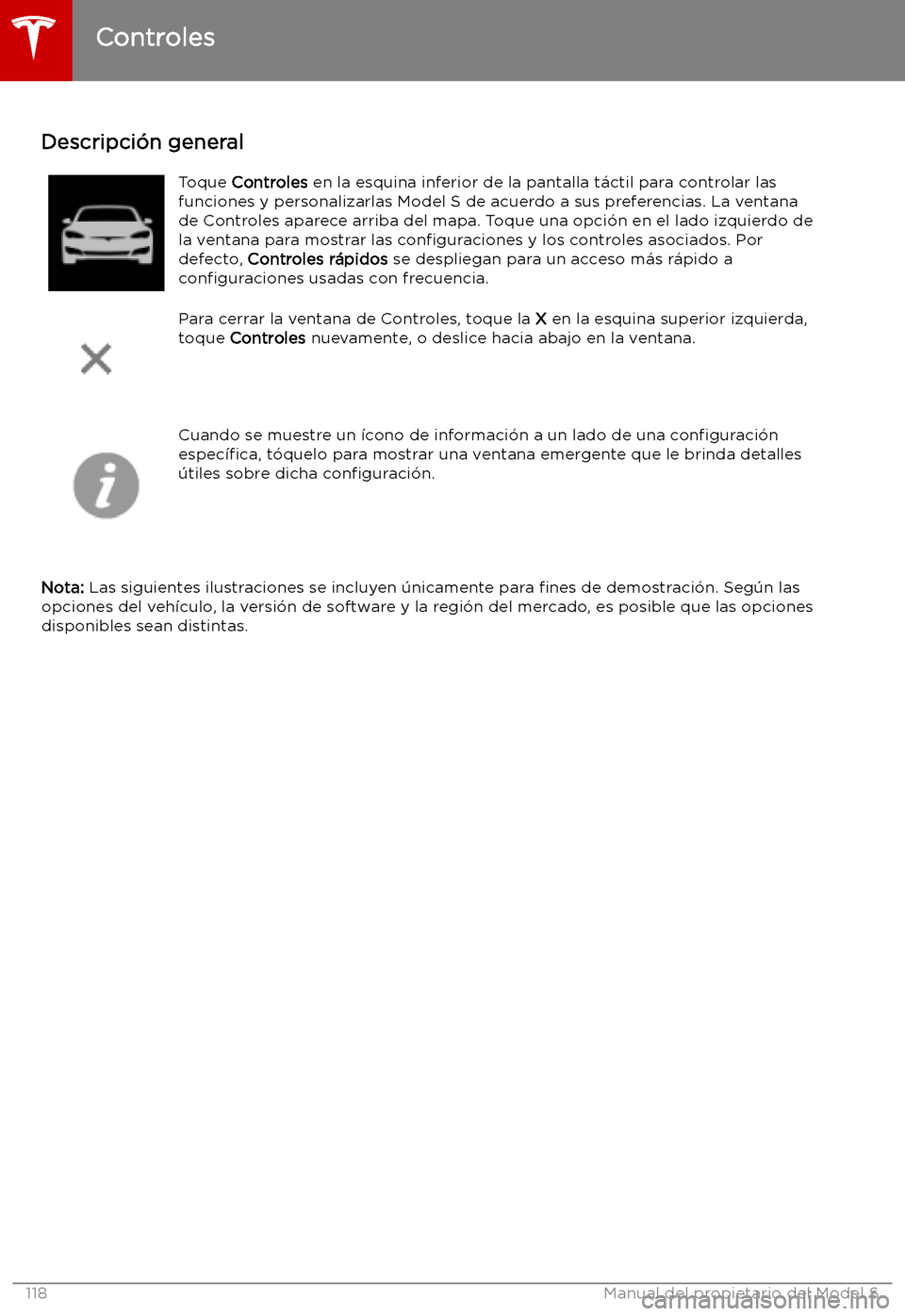 TESLA MODEL S 2019  Manual del propietario (in Spanish) Uso de la pantalla t