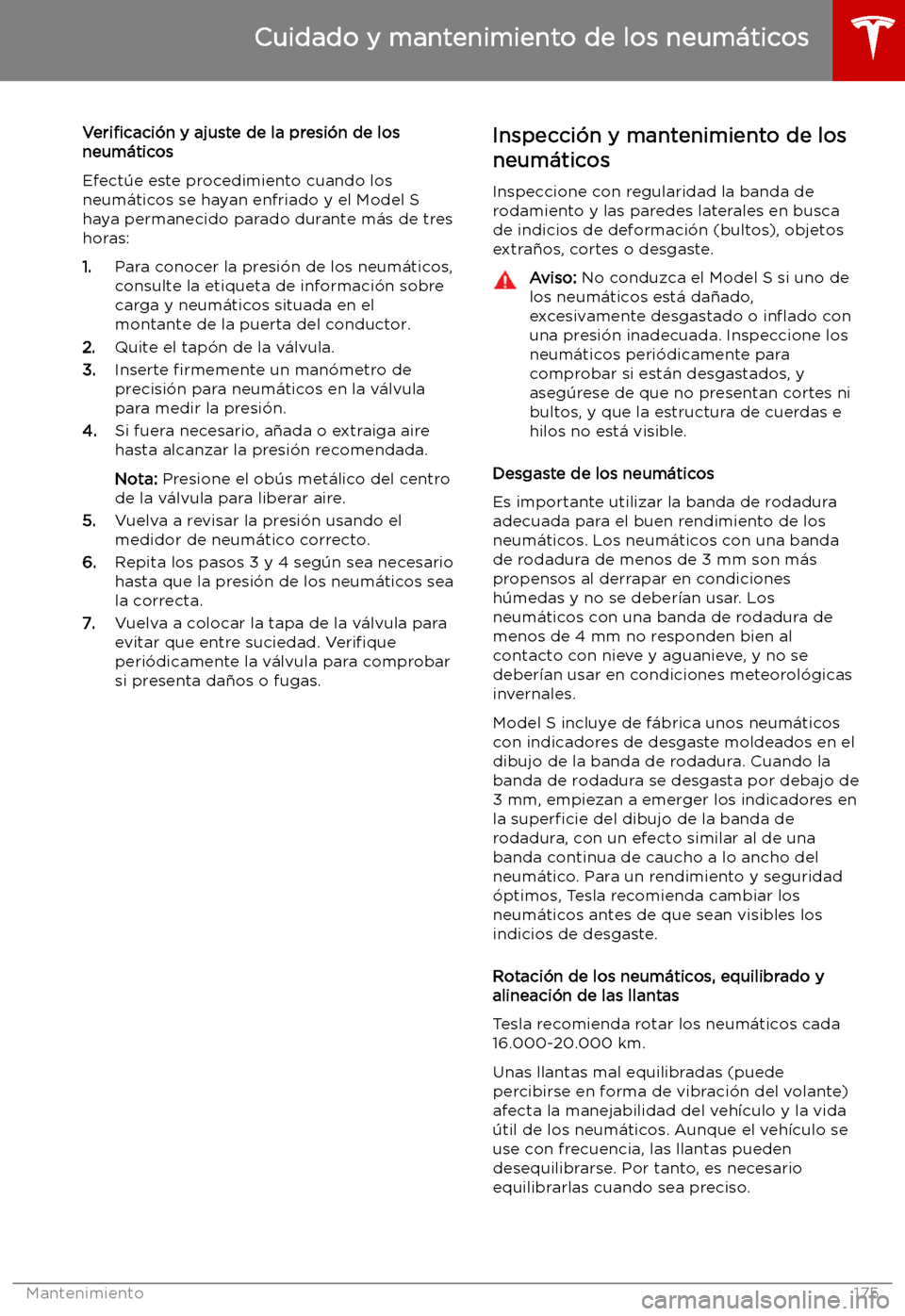 TESLA MODEL S 2019 Manual del propietario (in Spanish) Veri TESLA MODEL S 2019 Manual del propietario (in Spanish) Veri