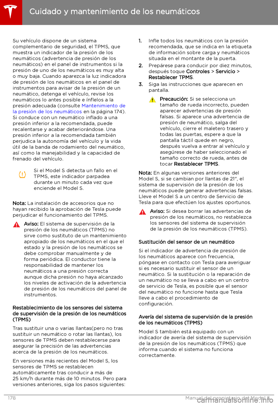 TESLA MODEL S 2019 Manual del propietario (in Spanish) Su veh TESLA MODEL S 2019 Manual del propietario (in Spanish) Su veh