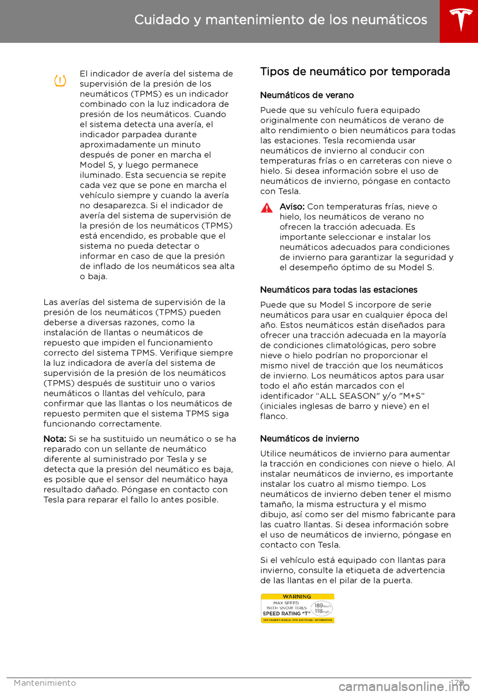 TESLA MODEL S 2019 Manual del propietario (in Spanish) El indicador de aver TESLA MODEL S 2019 Manual del propietario (in Spanish) El indicador de aver