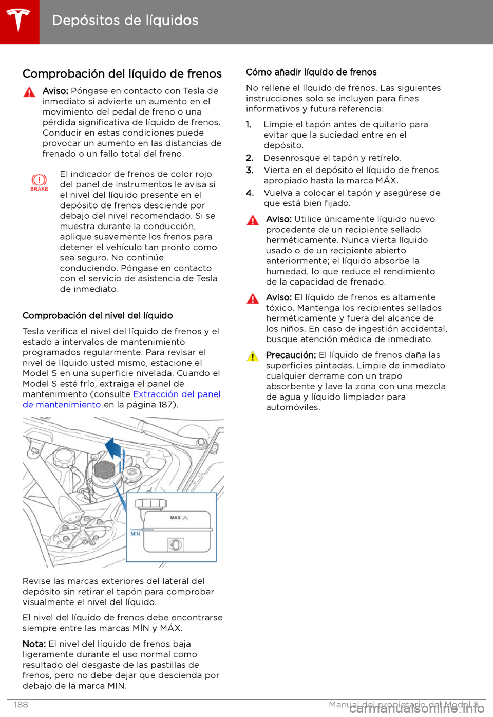 TESLA MODEL S 2019  Manual del propietario (in Spanish) Comprobaci