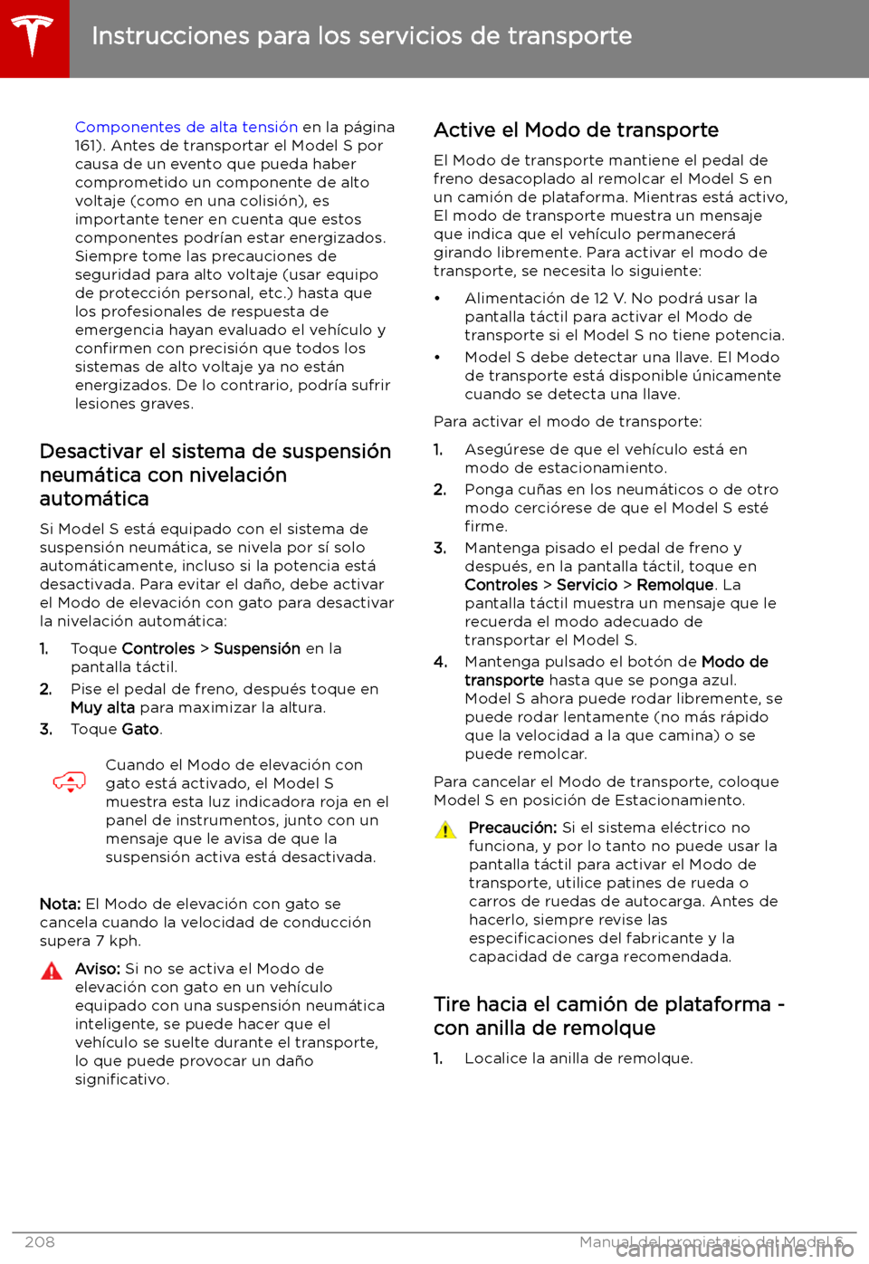 TESLA MODEL S 2019  Manual del propietario (in Spanish) Componentes de alta tensi
