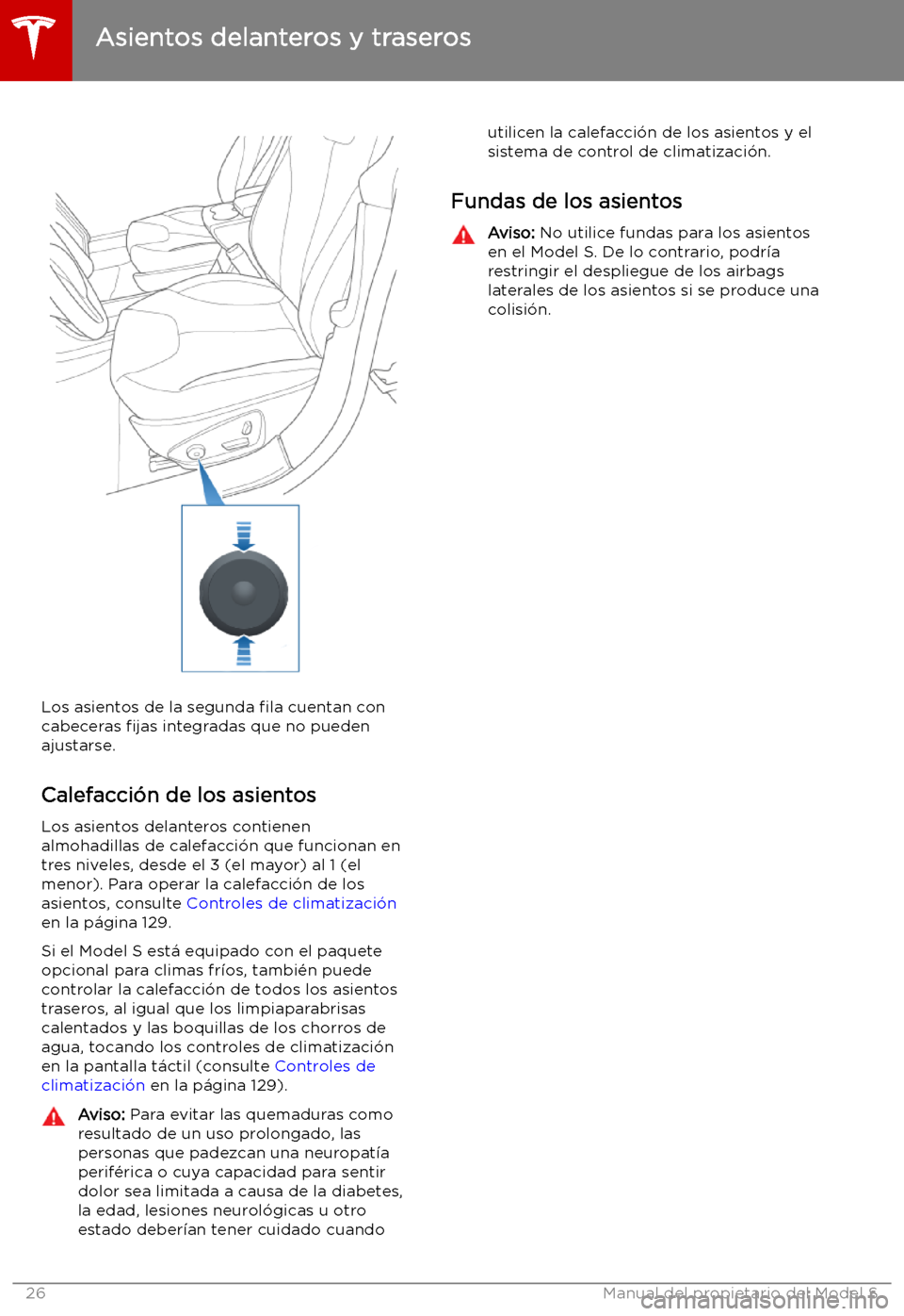 TESLA MODEL S 2019  Manual del propietario (in Spanish) Los asientos de la segunda 