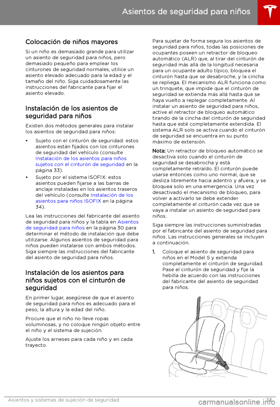 TESLA MODEL S 2019  Manual del propietario (in Spanish) Colocaci