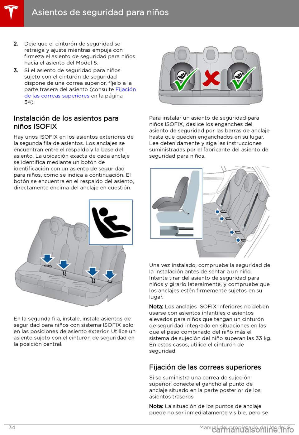 TESLA MODEL S 2019  Manual del propietario (in Spanish) 2.Deje que el cintur