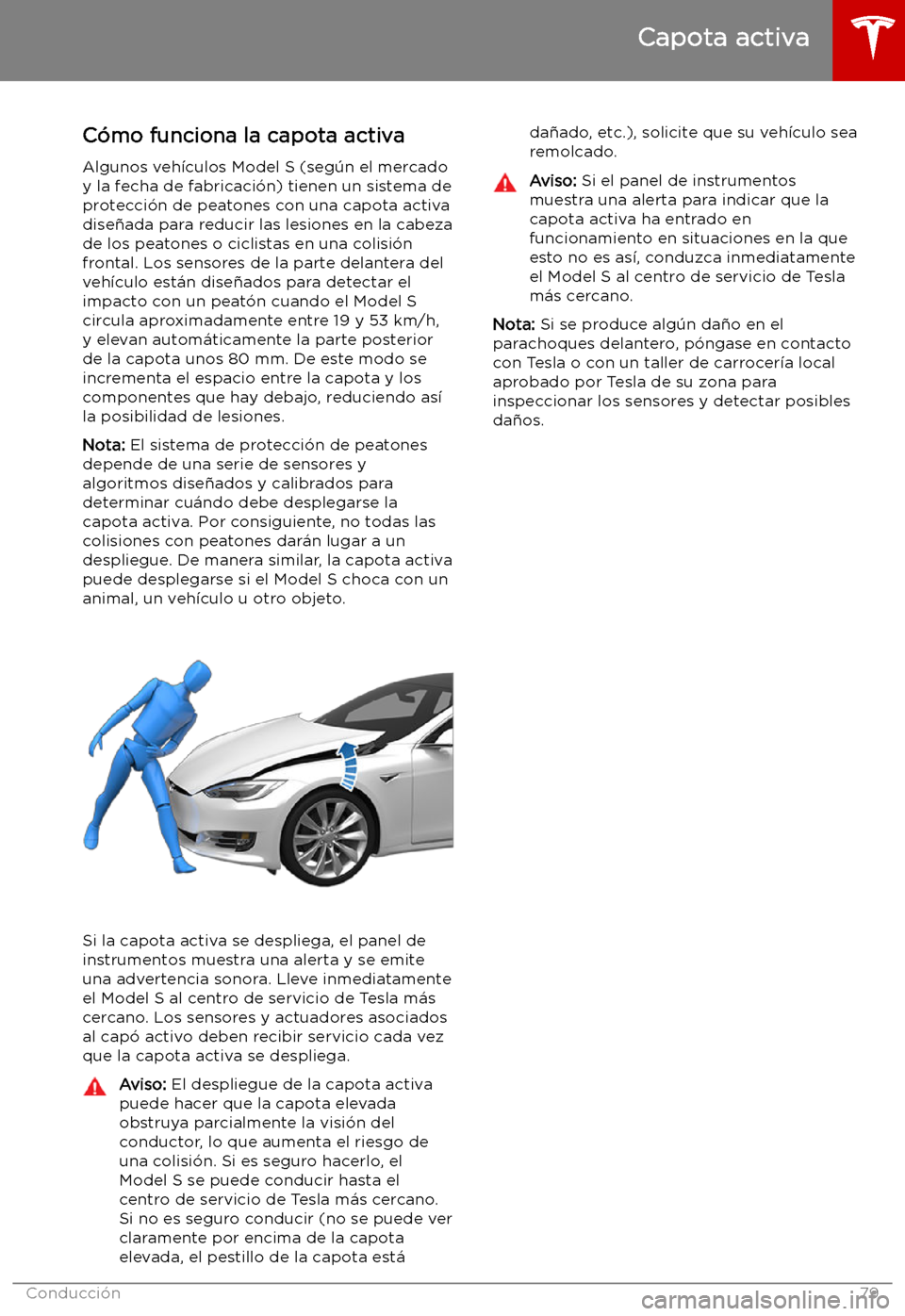 TESLA MODEL S 2019  Manual del propietario (in Spanish) Capota activa
C