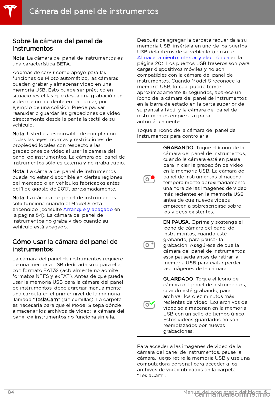 TESLA MODEL S 2019  Manual del propietario (in Spanish) C