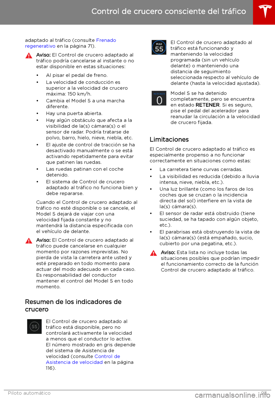TESLA MODEL S 2019  Manual del propietario (in Spanish) adaptado al tr