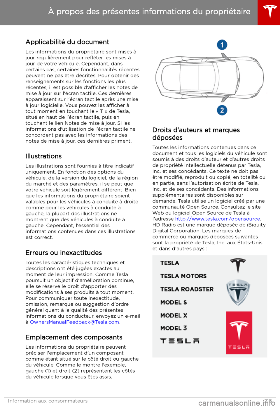 TESLA MODEL S 2019 Manuel du propriétaire (in French) TESLA MODEL S 2019 Manuel du propriétaire (in French)