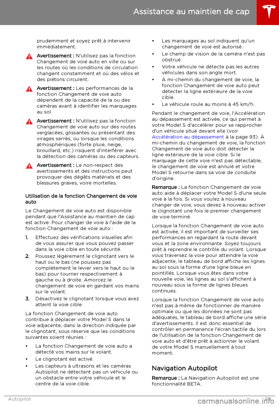 TESLA MODEL S 2019 Manuel du propriétaire (in French) prudemment et soyez pr TESLA MODEL S 2019 Manuel du propriétaire (in French) prudemment et soyez pr